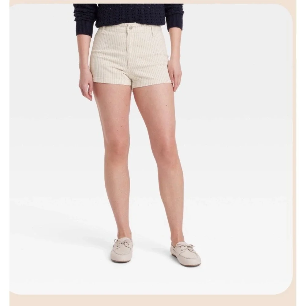 Universal Thread sailor shorts classic‎ cream and navy pinstripe patter size 16